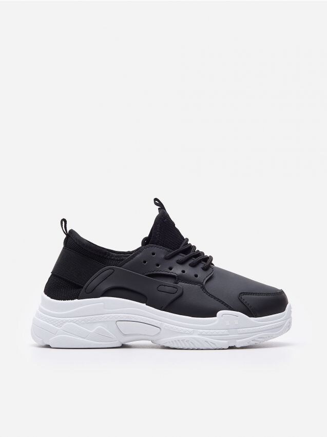 Sneakersy z elastyczną cholewką - czarny - YA003-99X - HOUSE