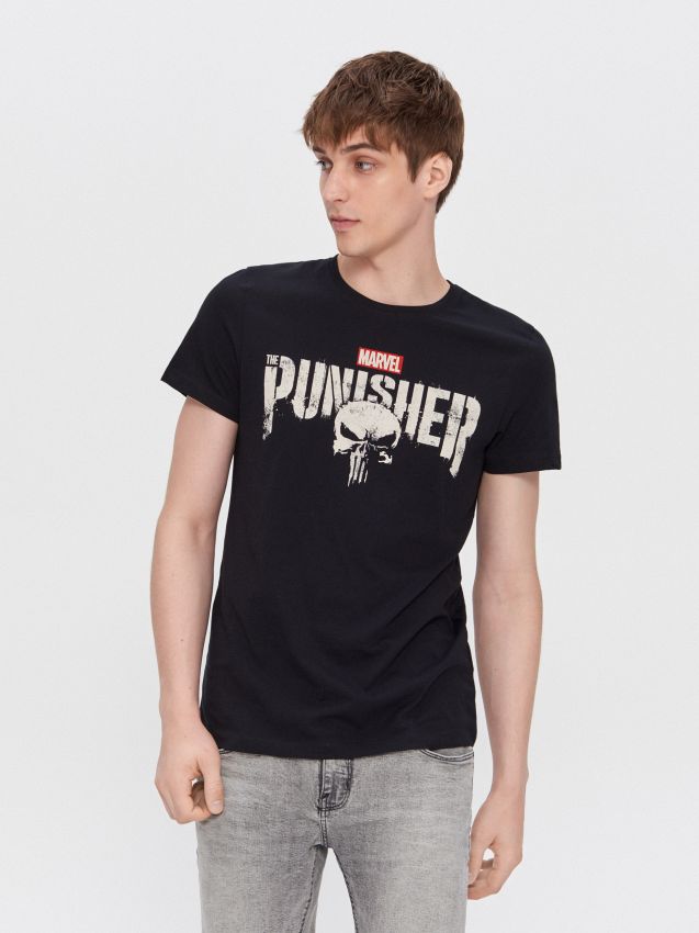 Top s otisnutim natpisom The Punisher - crno - YA435-99X - HOUSE