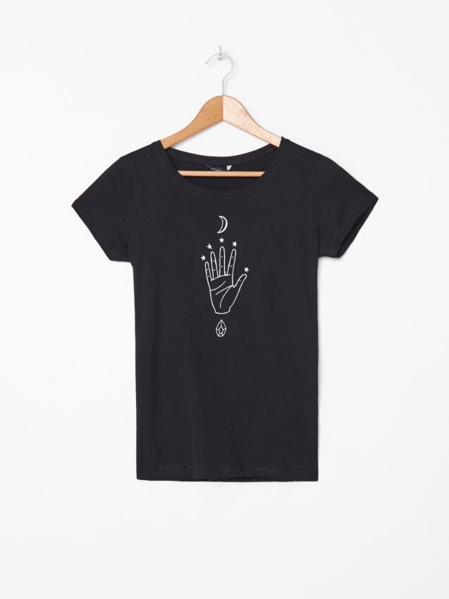 LADIES` T-SHIRT - juoda - YE873-99X - HOUSE