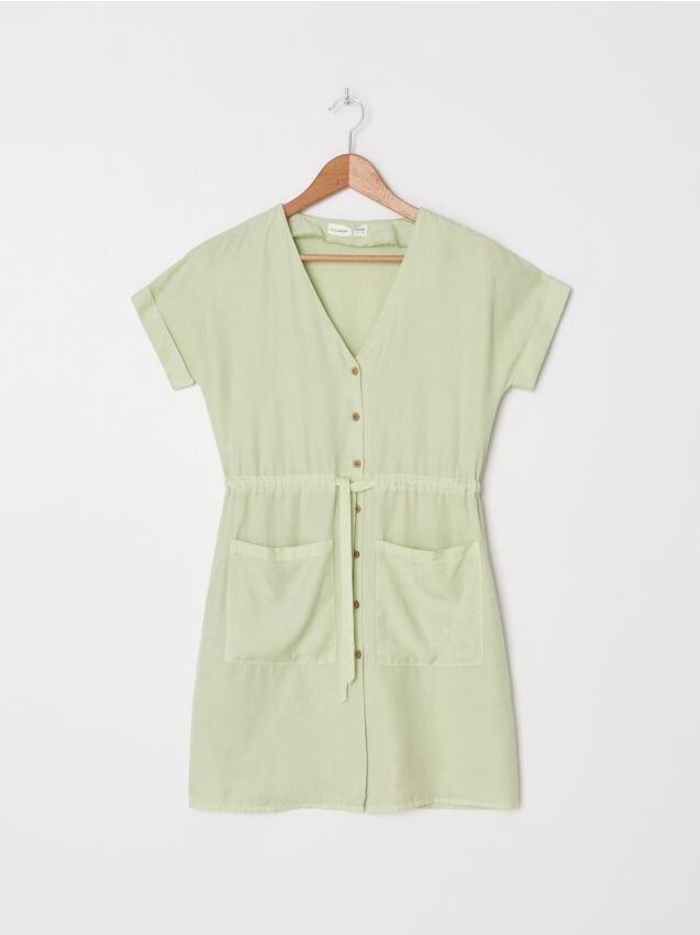 Rochie din Lyocell TENCEL™ - verde - YF654-07X - HOUSE