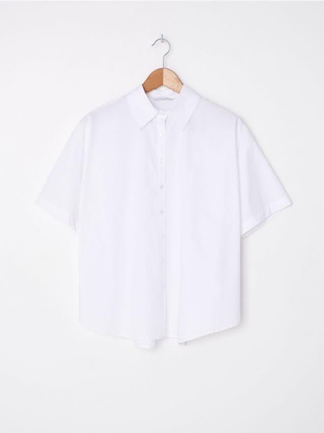 Oversized white shirt - biały - YF850-00X - HOUSE