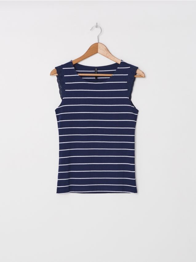 Top s rupičastim vezom - striped - YN151-ST1 - HOUSE