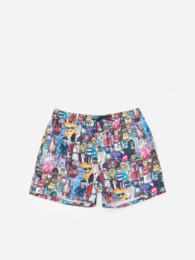 Rick and Morty swimming shorts - schwarz - YP745-99X - HOUSE