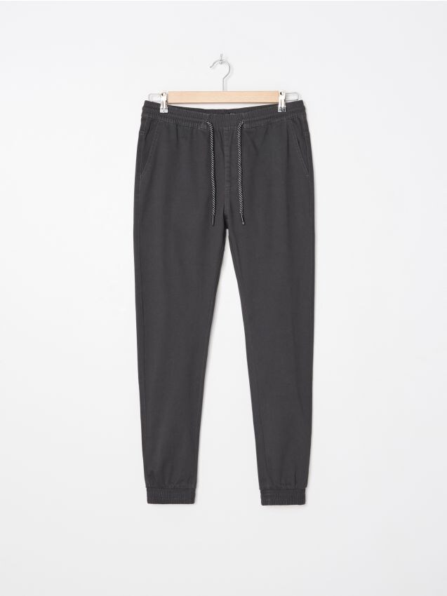 Kalhoty joggers s vysokým podílem bavlny - šedá - YY322-90X - HOUSE