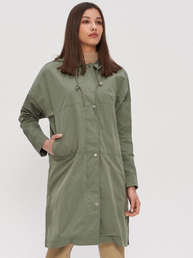 Oversized paltas su gobtuvu - khaki - ZC511-87X - HOUSE
