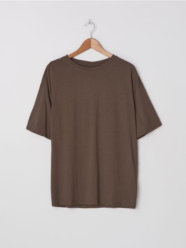 Organic cotton rich oversized T-shirt - coffee - ZH249-84X - HOUSE