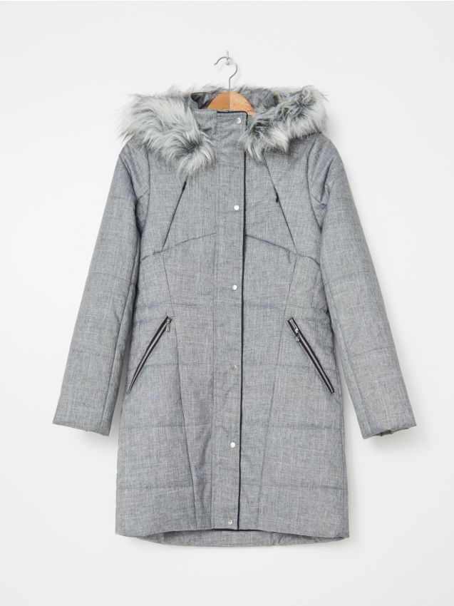 LADIES` COAT - gaiši pelēks - ZH680-09X - HOUSE