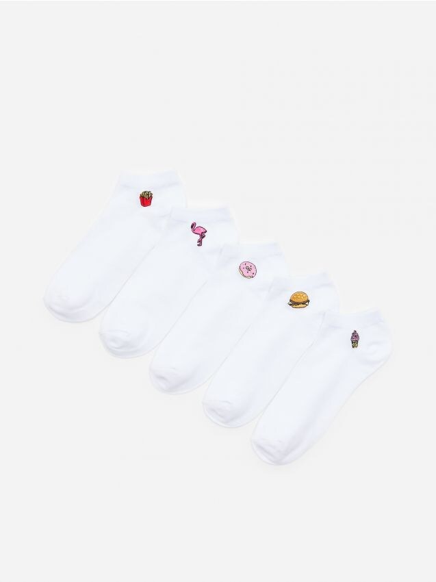 5 pack șosete cu aplicație - multicolor - ZJ294-MLC - HOUSE
