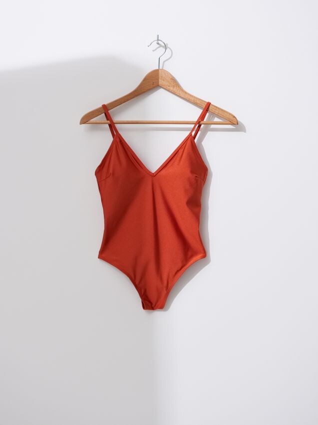 Costum de baie cu decolteu în V - portocaliu - ZJ412-28X - HOUSE