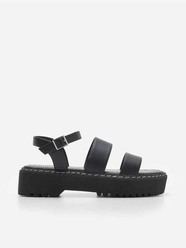 meadow elastic and leather sandal
