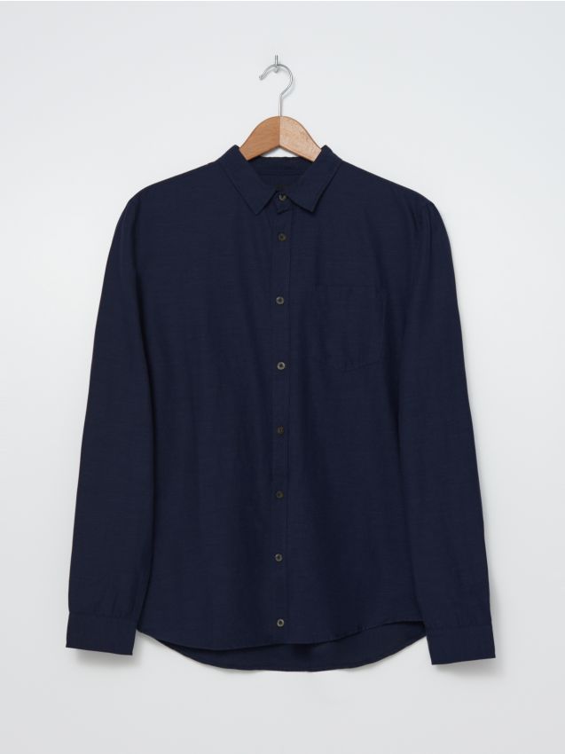 Majica iz viskoze slim fit - navy - ZK992-59X - HOUSE