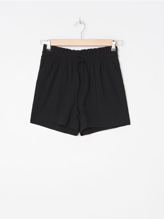 Pantaloni scurți cu talie înaltă - negru - ZL065-99X - HOUSE