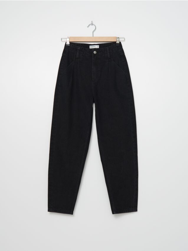 Mom jeans su išskalbtu efektu - juoda - ZL260-99J - HOUSE