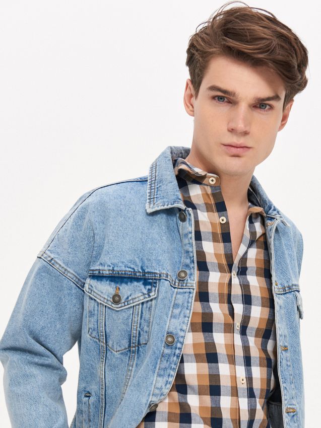 MEN`S SHIRT - rjava - ZL767-82X - HOUSE