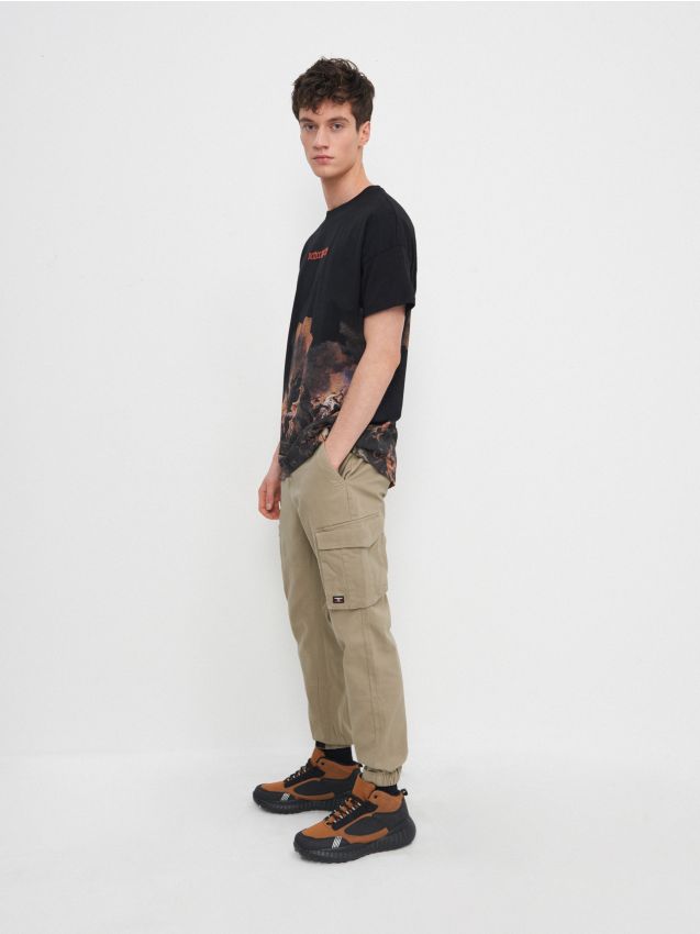 Joggers z žepi za tovor - bež - ZW226-80X - HOUSE