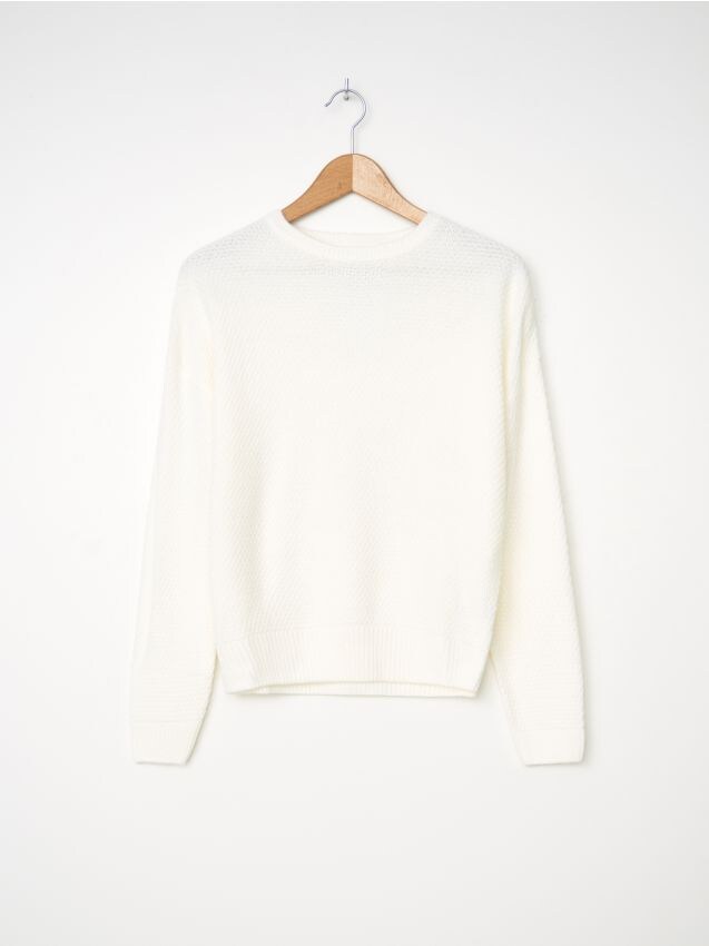 Pullover mit Reis-Geflecht - cream - ZW298-01X - HOUSE