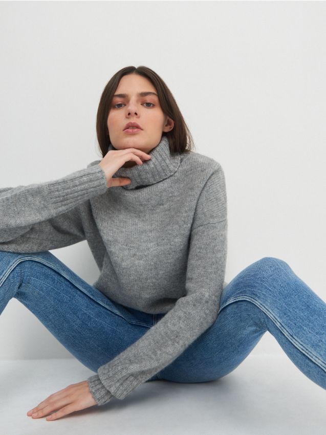 LADIES` SWEATER - mid grey - ZW312-85M - HOUSE