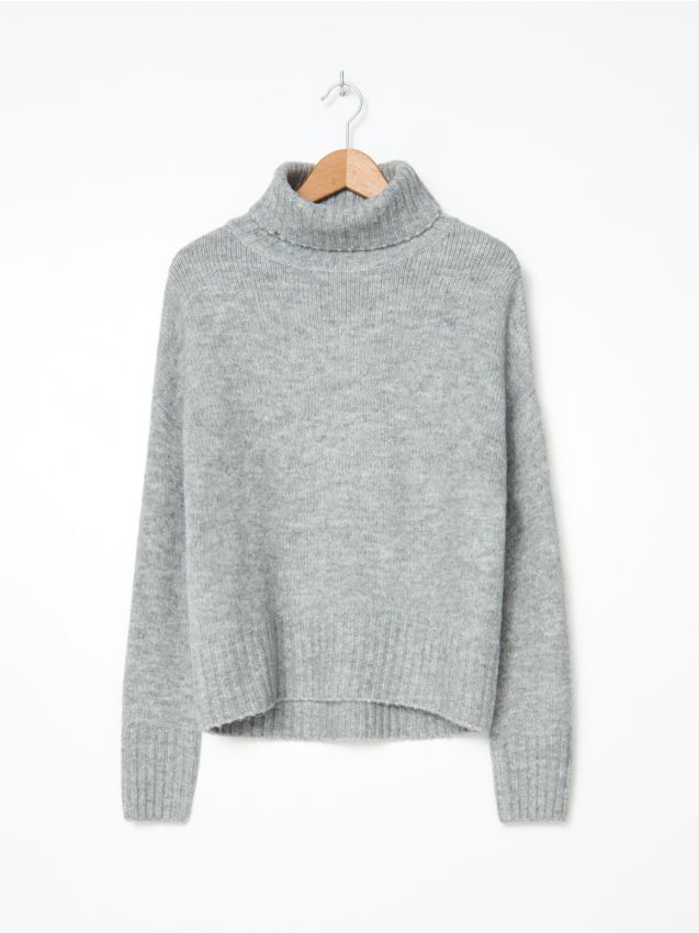 Melanżowy sweter z golfem - mid grey - ZW312-85M - HOUSE