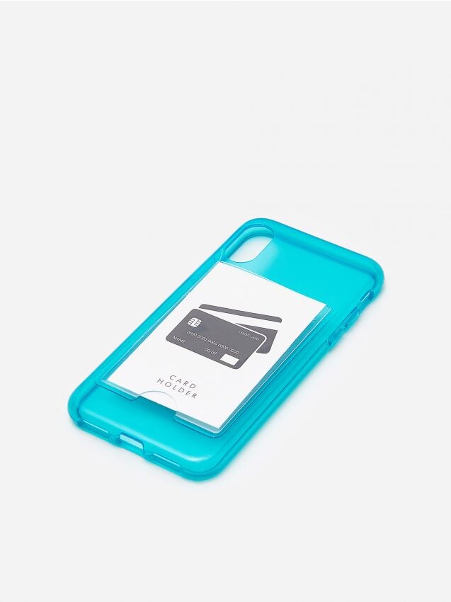iPhone X case with card holder - turquoise - ZY677-66X - HOUSE
