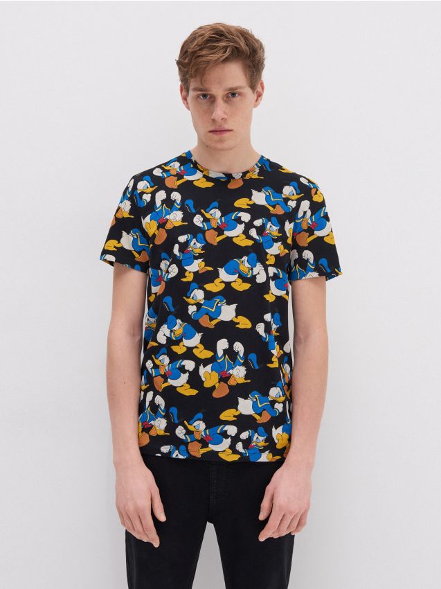 T-krekls ar Donald Duck apdruku - melns - ZZ230-99X - HOUSE