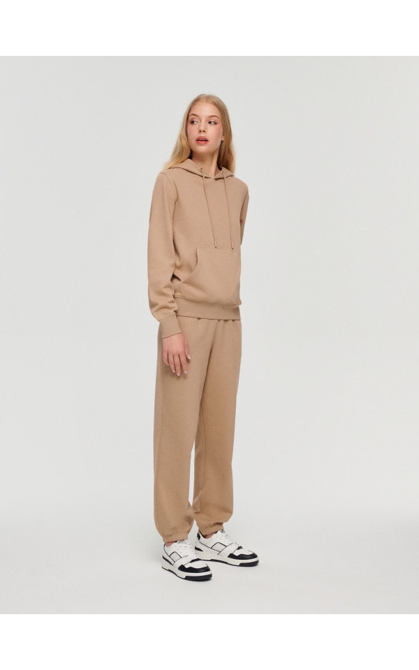 Bluza z kapturem beżowa - HOUSE - 6491W-08X