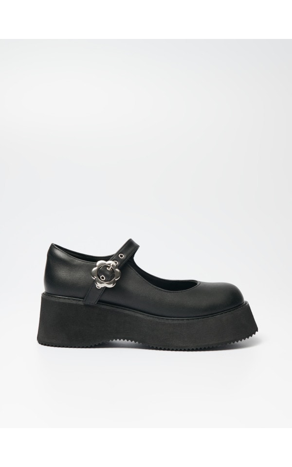 Czarne loafersy typu Mary Jane na platformie - HOUSE - 815AE-99X