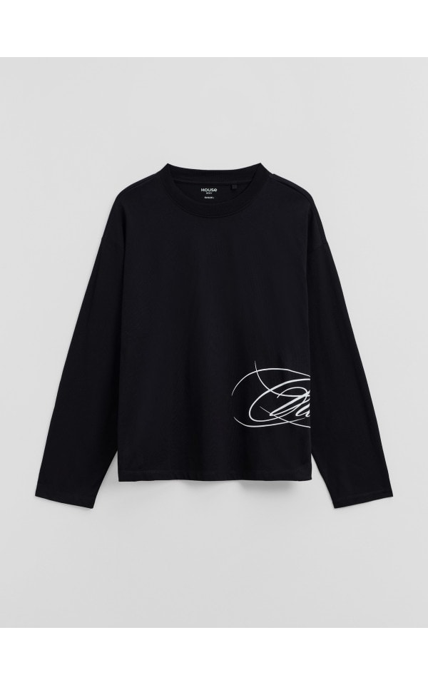 Tricou cu mânecă lungă Culoare negru - HOUSE - 154HP-99X
