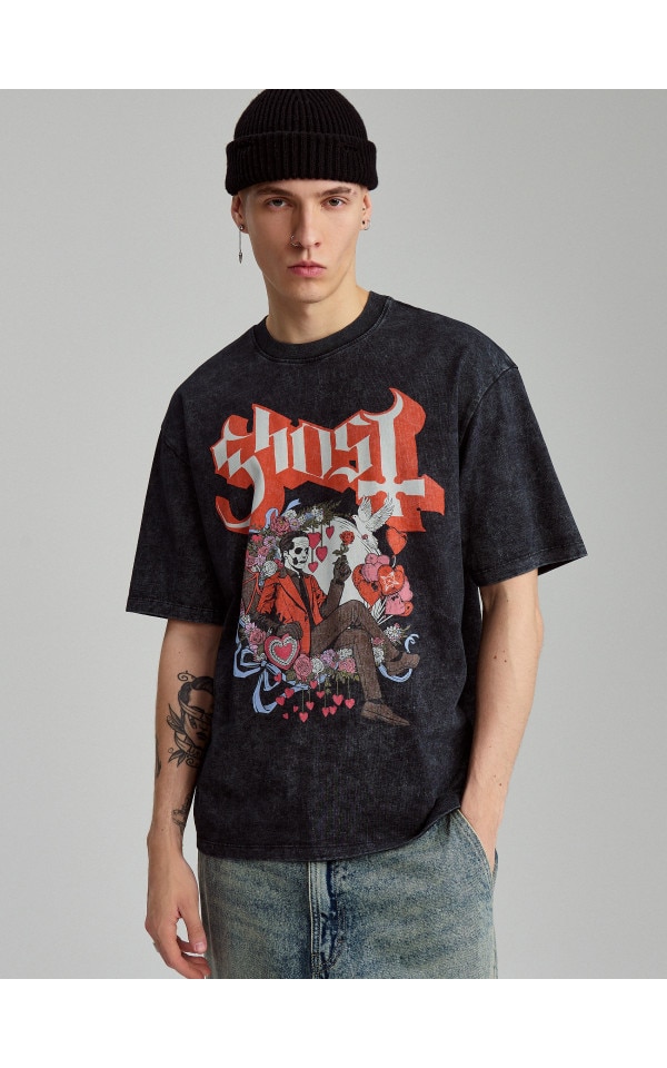 Tricou cu imprimeu Ghost Culoare negru - HOUSE - 362BM-99X