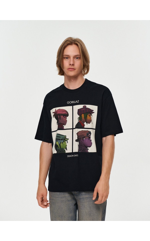 Tricou cu imprimeu Gorillaz Culoare negru - HOUSE - 6520X-99X