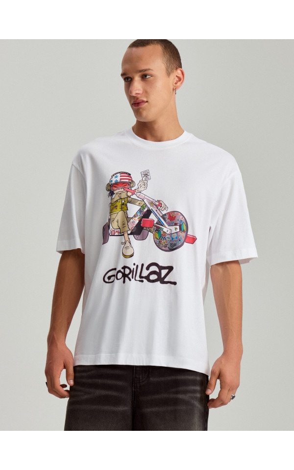 Tricou Gorillaz Culoare alb - HOUSE - 695CI-00X