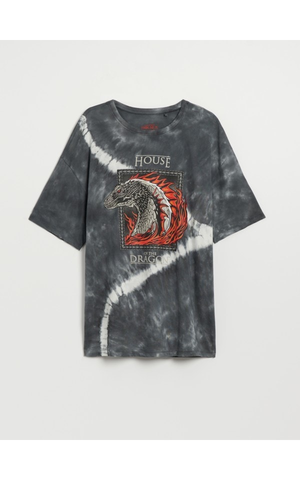 Tricou cu imprimeu House Of The Dragon Culoare negru - HOUSE