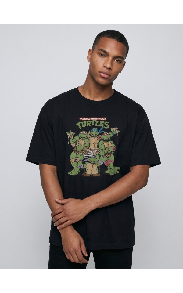 ⚠️くるみ Tricou cu imprimeu Teenage Mutant Ninja Turtles Culoare negru
