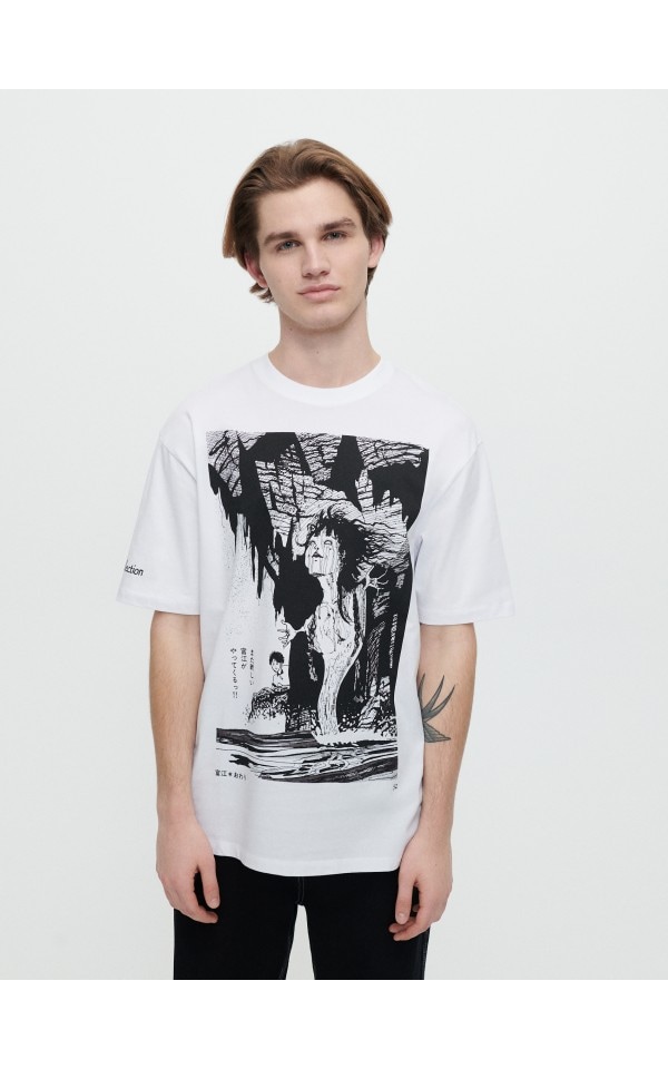 Tricou loose fit Junji Ito Collection Culoare alb - HOUSE - 8404U-00X