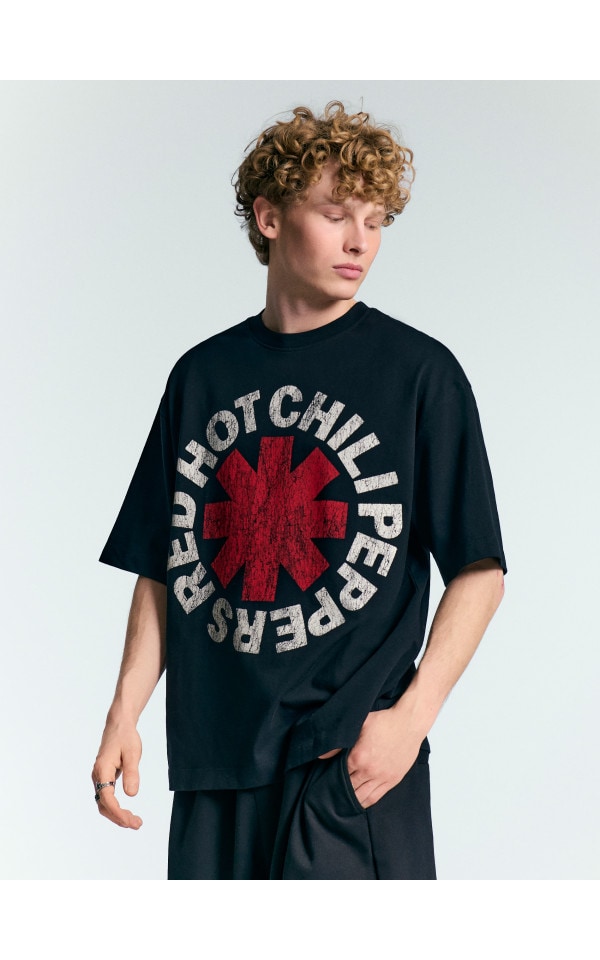 Tricou cu imprimeu Red Hot Chili Peppers Culoare negru - HOUSE