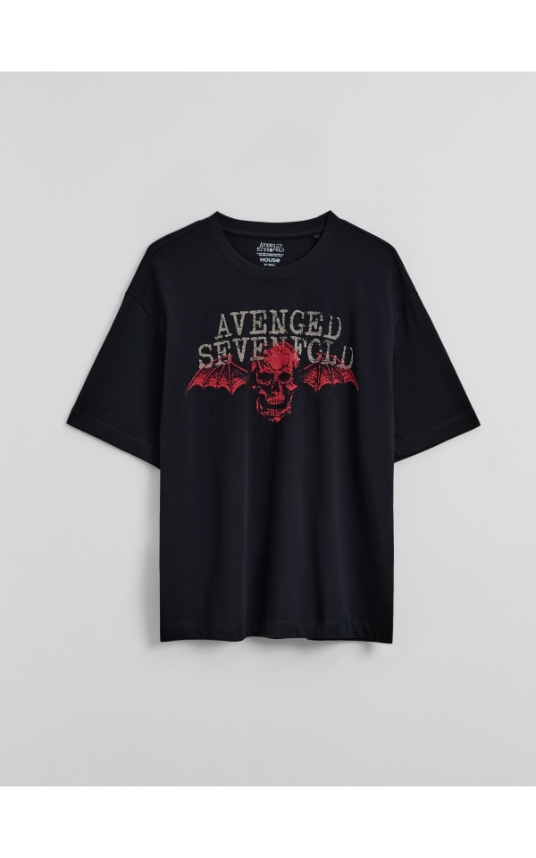 Tricou cu imprimeu Avenged Sevenfold Culoare negru - HOUSE - 914IY-99X