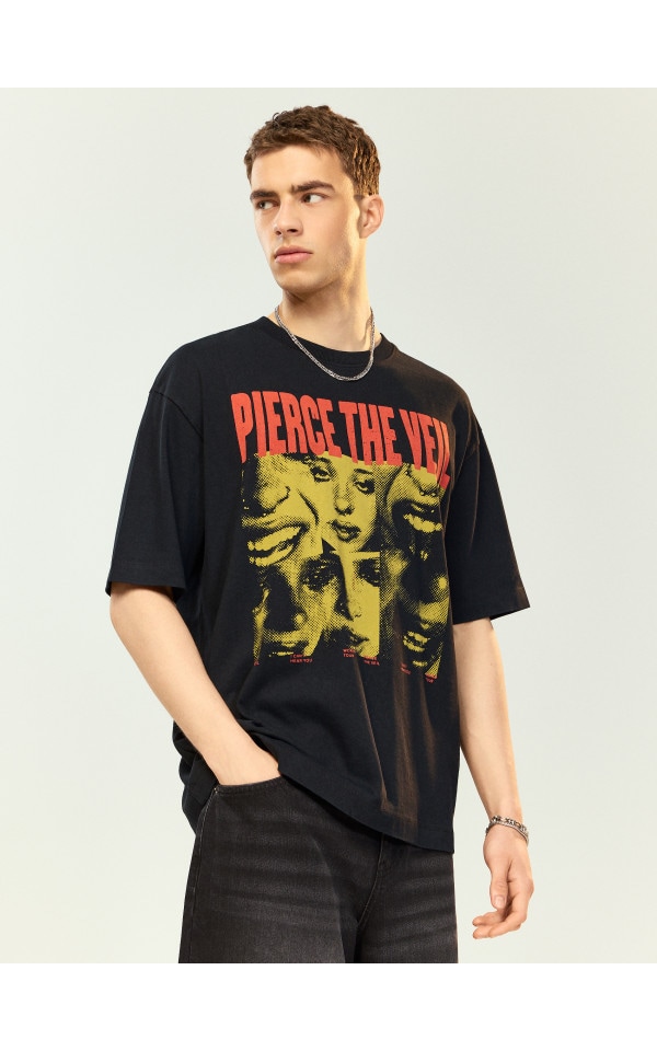 Tricou cu imprimeu Pierce the Veil Culoare negru - HOUSE - 968IY-99X