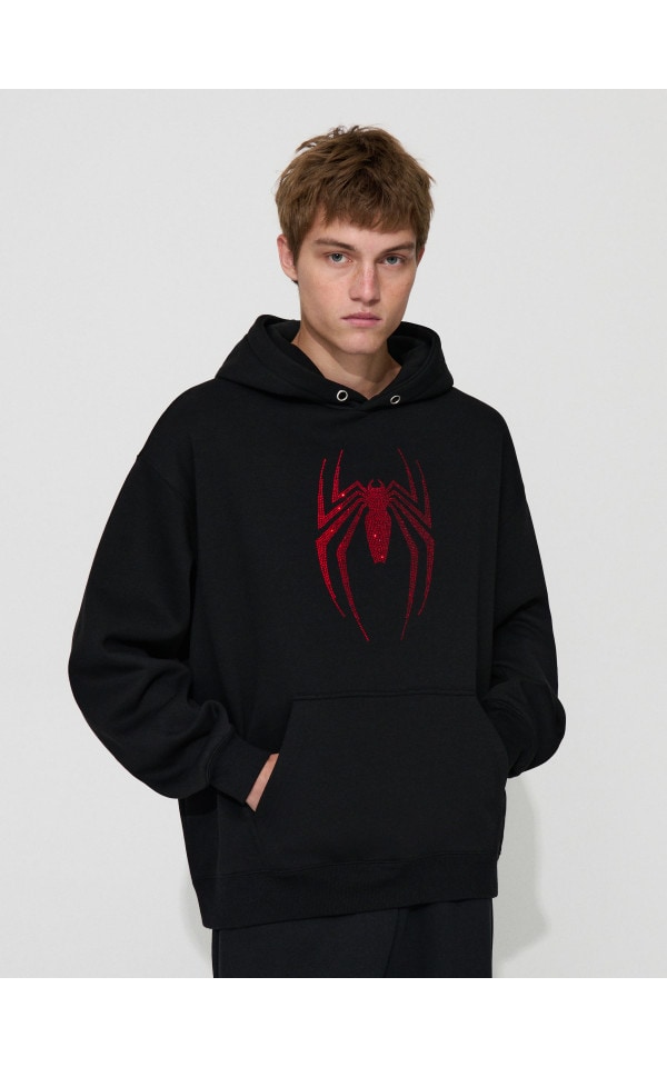 Толстовка оверсайз з принтом Spider-Man Колір чорний - HOUSE
