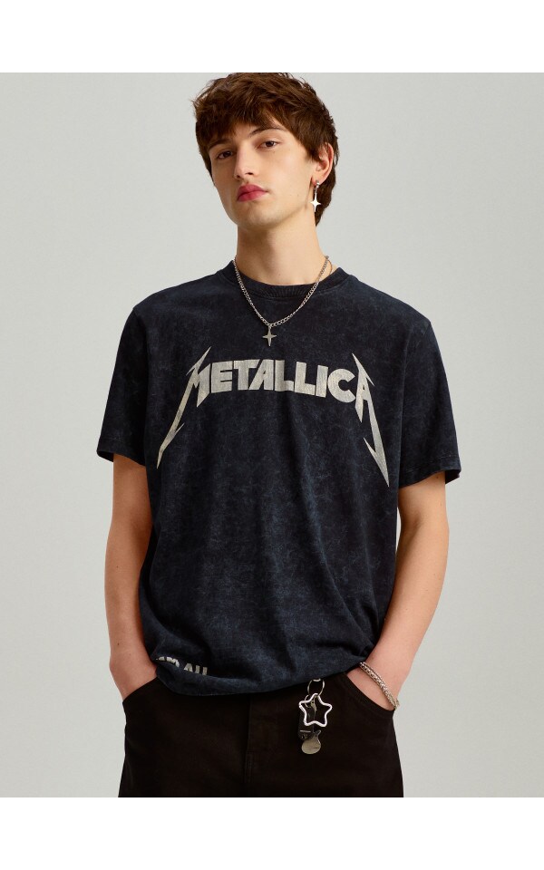 Футболка з принтом Metallica Колір чорний - HOUSE - 651EE-99X