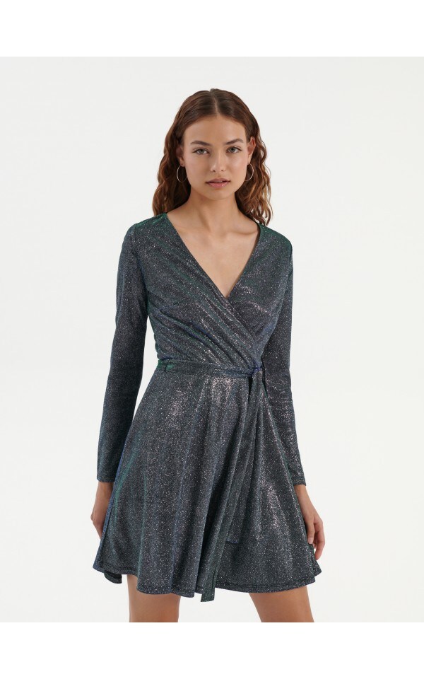 Topshop sequin wrap cheap dress